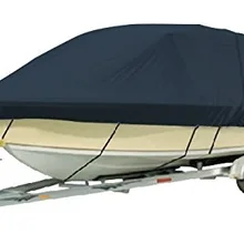 1200D PU покрытие сверхмощный трейлерный чехол для лодки, 17'-18'X9", T-TOP лодка, высокое качество водонепроницаемые чехлы для лодки