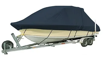 

1200D PU Coated Heavy Duty Trailerable Boat Cover,17'-18'X96",T-TOP BOAT,High Quality Waterproof Boat Covers