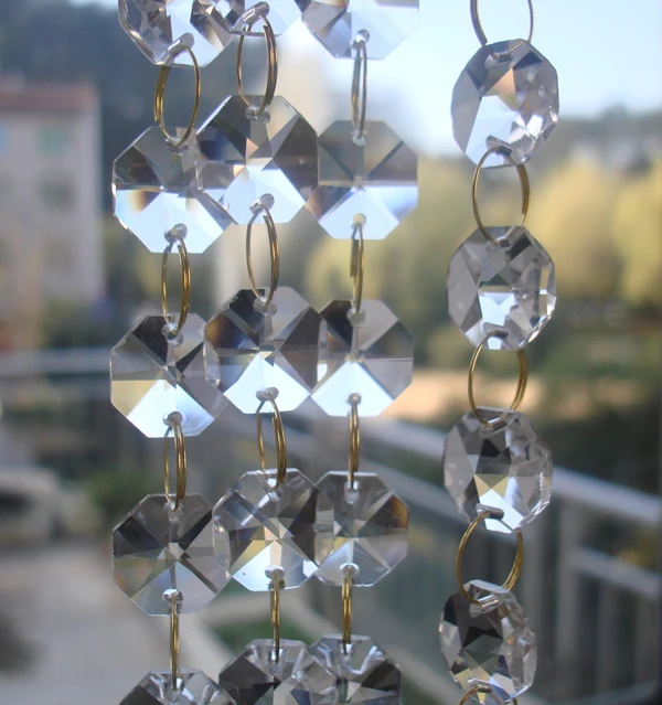 10metersClear Beads + Golden Ring Hanging Crystal Bead Strand DIY Curtain Chains Christmas Wedding Tree Centerpiece Decor | Лампы и