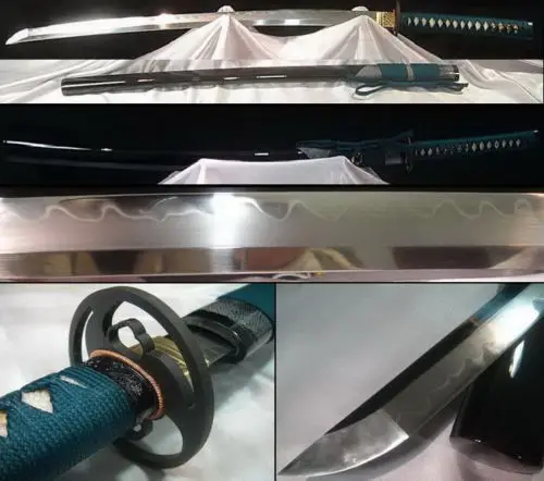 

Handmade Clay Tempered Full Tang Blade Sharp Japanese Samurai sword katana #754