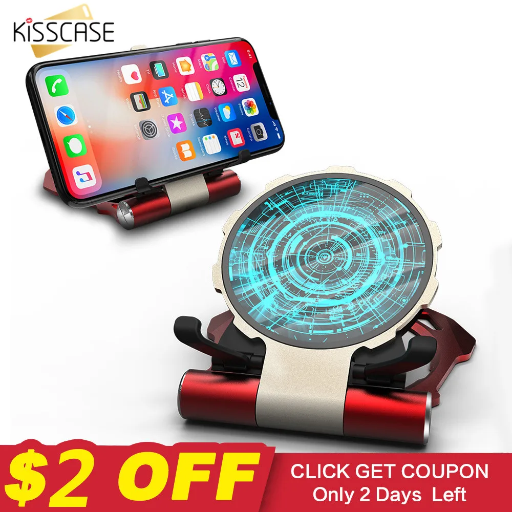 KISSCASE Wireless Charger For Samsung Galaxy S9 Plus S10 S7 Note 9 8 Luxury Qi Wireless Charger For iPhone XS Max XR XS X 8Plu s