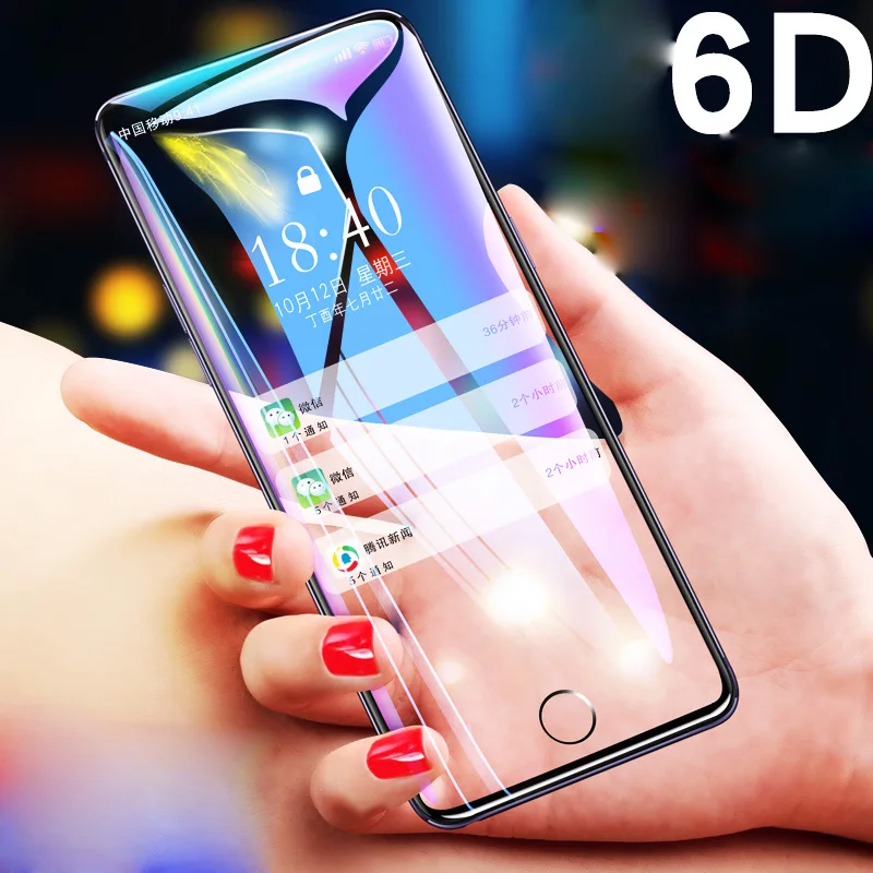 6D закаленное стекло для защиты экрана iPhone 8 7 6 6S Plus X Ten 10 полное покрытие защитная