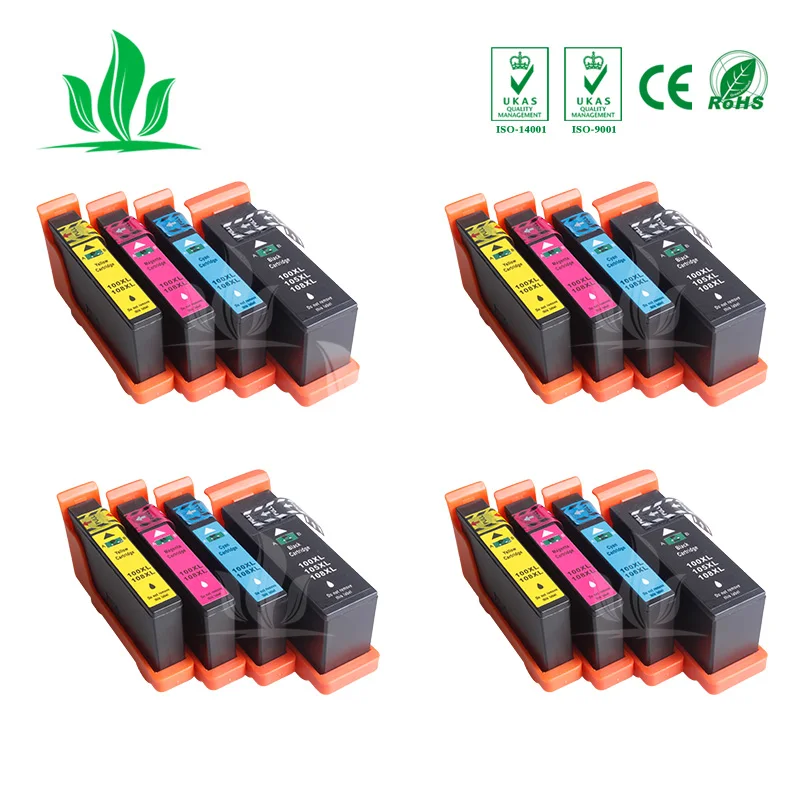 

4 Sets LM100 100XL Ink Cartridge Compatible for 108XL Lexmark S305/S405/S505/S605/Pro205/705/805/905 Printers
