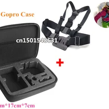 Корпус камеры с нагрудными ремнями черная ударопрочная Портативный сумка для SJ4000 Gopro Hero3+ hero3 Hero2 HD камеры кейс для хранения