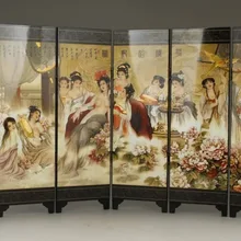 Мини) изысканный китайский классический лаковый рисунок складной экран красоты Купание