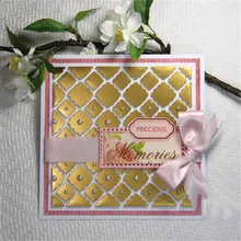 Naifumodo Grid Background French Flair Metal Cutting Dies Cutting Scrapbooking And Card Making Frame Stencil Craft Knife Cuts