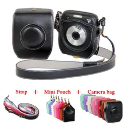 Новинка PU кожа видео Камера чехол для Fujifilm Instax SQ10 Fuji SQ10 Камера сумка с ремешком чёрный; коричневый