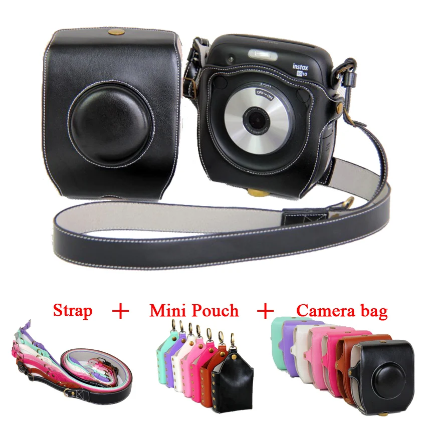 New PU Leather Video Camera Case Cover For Fujifilm Instax SQ10 Fuji SQ10 camera bag with strap Black Brown New PU Leather Video Camera Case Cover For Fujifilm Instax SQ10 Fuji SQ10 camera bag with strap Black Brown