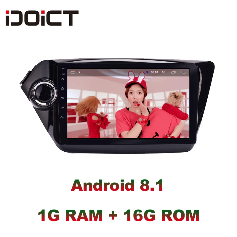 Perfect IDOICT  Android 8.1 Car DVD Player GPS Navigation Multimedia For KIA K2 Rio 3 2011-2016 car stereo bluetooth wifi 2