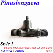 Pinuslongaeva Factory outlet 1/4 1/2 3/4 1 1.5 2 inch venturi PVDF gas-liquid mixer Built in check valve function Jet device