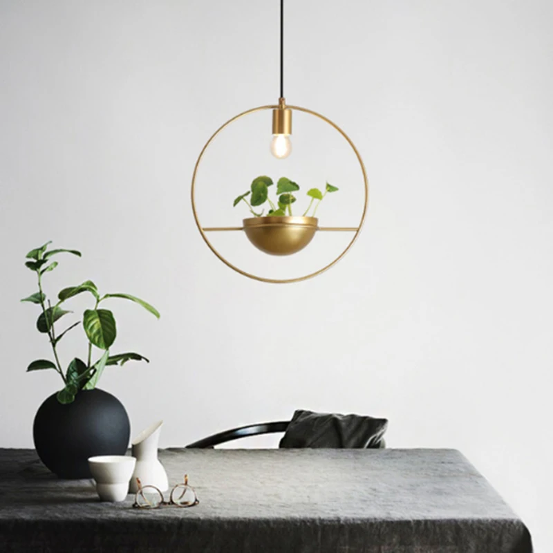 Современная минималистическая золотая металлическая краска однорожковая люстра DIY декоративная имитация растений E27 освещение Ресторан