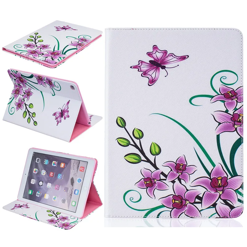 Cute Bear Case PU Leather For Ipad Air 2 Case Butterfly Flower Stand Tablet Cover 9.7 Inch Wallet Fip Case For Apple Ipad 6 Case (64)