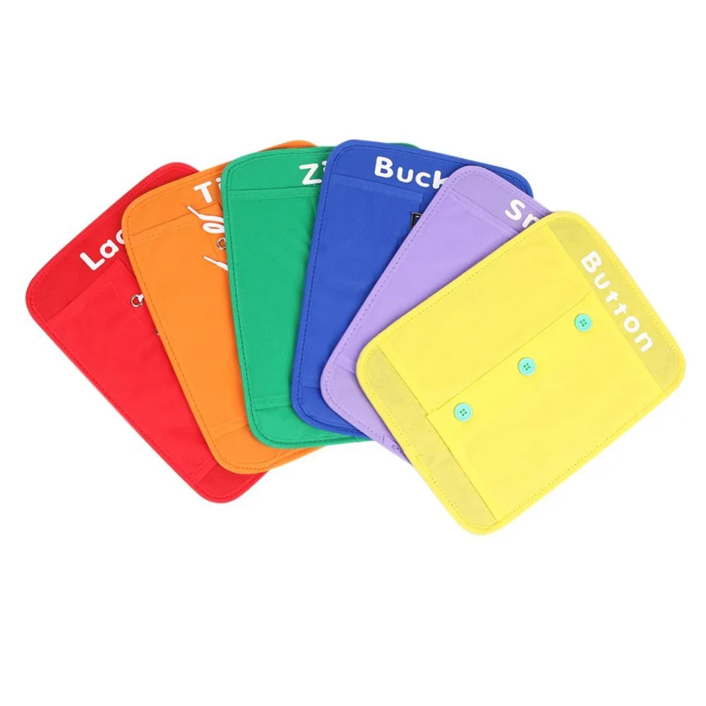 

6pcs/set Baby Early Learning Kits Basic Life Skills Toys Learn To Dress Boards Button Buckle Lace Tie Montessori Child Gifts