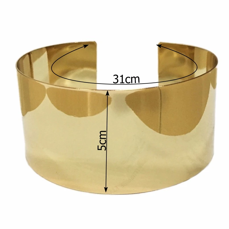 Metal Choker Necklace Punk Fashion Wide Alloy Collars For Women
