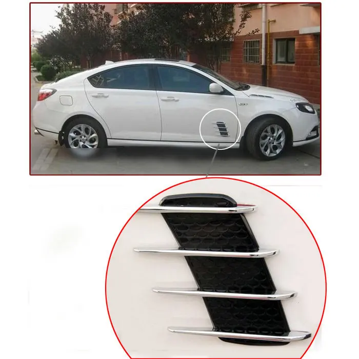 Decorative Chrome Silver Exterior Decorative Side Air Intake Vent Air Flow Grille For Benz