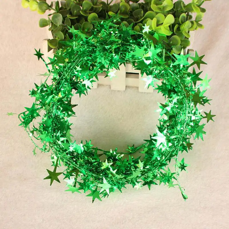 5 м висит звезда сосновый венок Елочная Гирлянда Декор 5 цветов рождественские украшения - Цвет: Зеленый