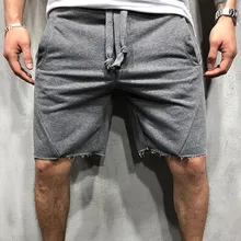 Однотонные спортивные шорты для фитнеса, мужские повседневные шорты, свободные шорты со шнуровкой, летние мужские шорты для бодибилдинга с коротким низом