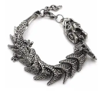 

Wholesale price FREE SHIPPING 10pcs ^^^^XSZ201404 Stunning tibet silver dragon men's bracelet