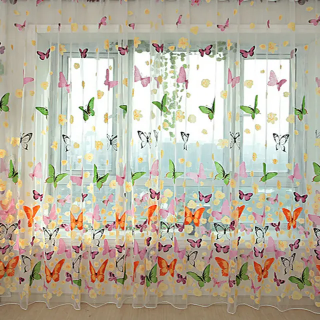 Home Decor Gordijn Vlinder Print Sheer Window Panel Gordijnen ... Home Decor Gordijn Vlinder Print Sheer Window Panel Gordijnen ...
