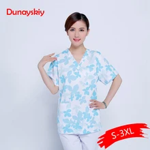 Женская медицинская одежда Уход клиника Топы/брюки короткий рукав хирургический костюм Топы/брюки медицинская Униформа печатных наборы скрабов