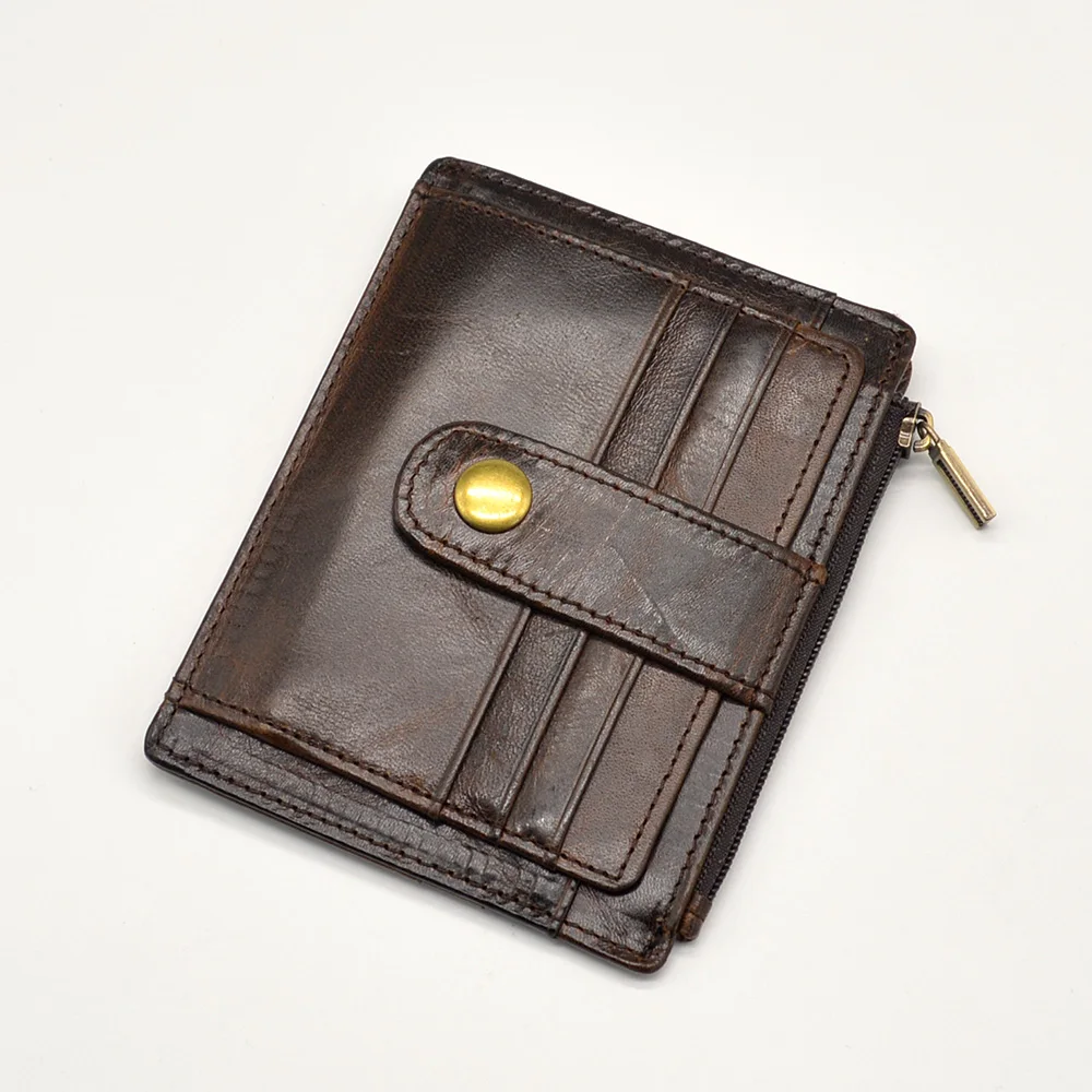 

Multi functional Genuine Leather Card holder Retro Hasp Id wallet for credit cards top quality real leather Case for Cards