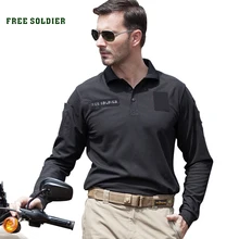 FREE SOLDIER coolmax Альпинистская футболка для путешествия и бивака, рубашка POLO, быстросохнущая одежда с отложным воротником UPF50