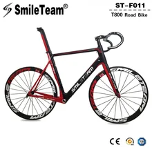 Smileteam Aero Carbon Fiber Road Bike Frameset With Wheelset Handlebar BSA Full Carbon Racing Bicycle Frameset 2 Year Warranty