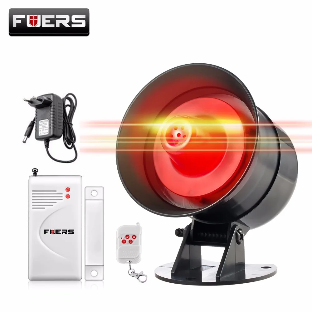 Wireless 110db Sound&Strobe Siren Flash Alarm System for Home Burglar Security