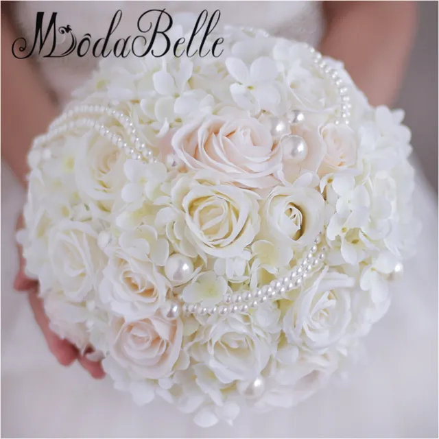 Pearl Wedding Brides Bouquet Bridal Bouquet Rose Hydrangea Flowers