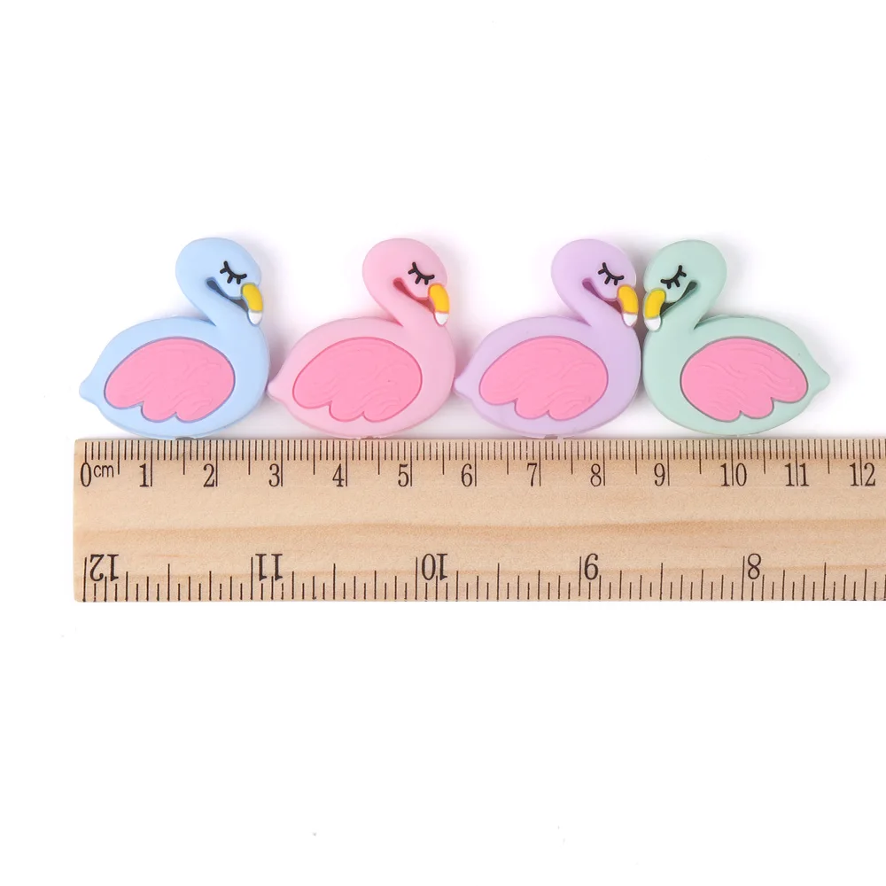 TYRY. HU 2 шт силиконовый Прорезыватель мини Фламинго бисер ребенок прорезывание зубов Лебедь из бусин Детские принадлежности для кормления мини облако новорожденный подарок