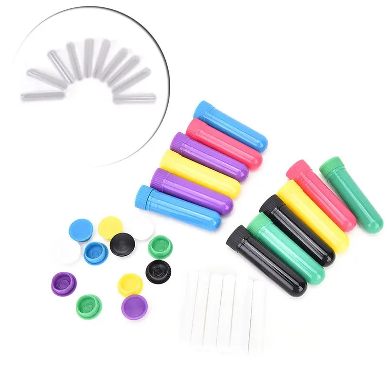 10Pcs/set Plastic Blank Nasal containers Aromatherapy Inhalers Tubes