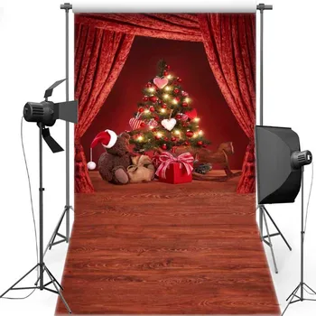 

MEHOFOTO Merry Christmas New Fabric Flannel Photography Background For Children Red Curtain Vinyl Backdrop For Photo Studio 379