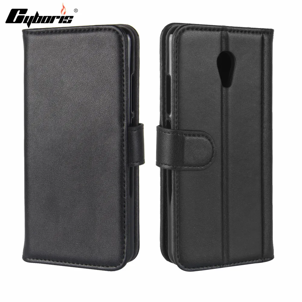 Чехол CYBORIS для Meizu M5C/Charm Blue A5, чехол из натуральной коровьей кожи, чехол для Meizu A5, чехол с откидной крышкой, кошелек, подставка, слот для карт