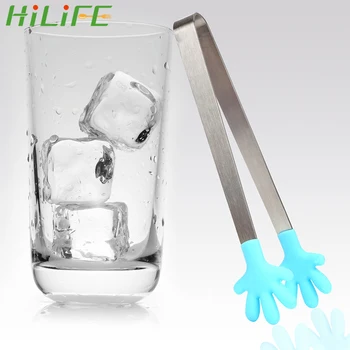 

HILIFE Mini Hand Shape Salad Serving BBQ Tongs Silicone Food Clip Creative Stainless Steel Handle Utensil Kitchen Cooking Tools