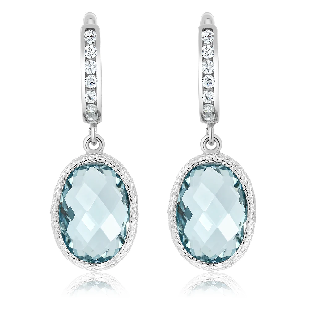 GemStoneKing 925 пробы серебряные тонкие серьги для женщин Потрясающие овальные