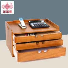 Solid wood office supplies desk file storage box desk top drawer type desk small storage cabinet wood finishing box small desk