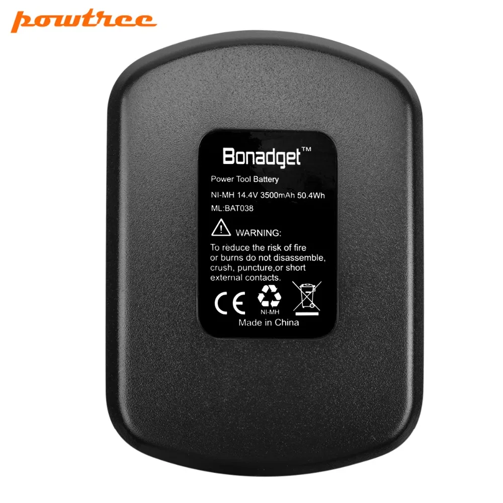 Аккумулятор Powtree 3500mAh 3.5AH 14,4 V для Bosch 14,4 вольт BAT159 BAT038 BAT140 BAT040 BAT041 Ni-MH с высококачественной батареей