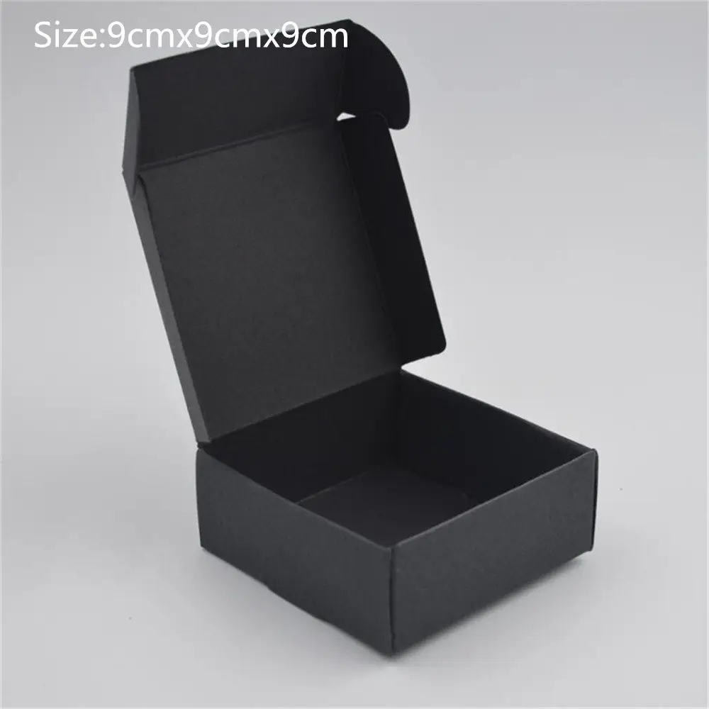 Новая маленькая крафт-бумага коробка коричневый картон мыло ручной работы в коробке белая крафт-бумага подарочная коробка черная упаковка коробка для ювелирных изделий - Цвет: 9cmx9cmx9cmblack