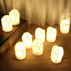 Пластик Батарея питание светодиодные Свечи Беспламенного Tealight фестиваль свадебный Декор L15