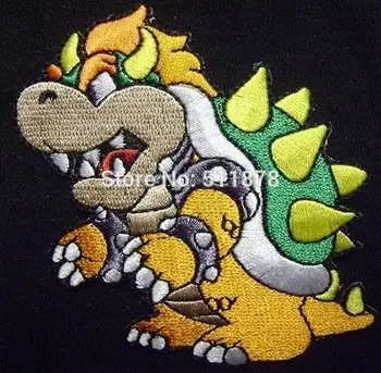 

3" SUPER MARIO BROTHERS BOWSER NINTENDO LOGO Uniform Movie TV Series Costume Cosplay Embroidered Emblem applique iron on patch