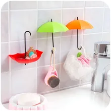 3Pcs Colorful Umbrella Wall Hook Key Hair Pin Holder Organizer Decorative New Umbrella Wall Hooks Housekeeping Organization