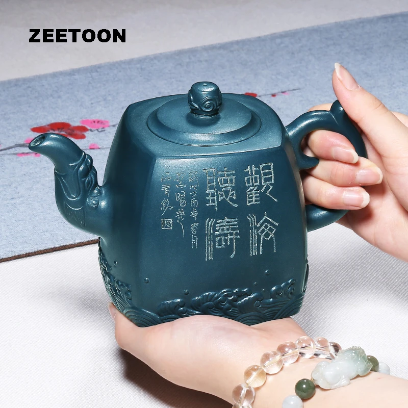 

750ml High Capacity Authentic Yixing Teapot Master Handmade Guan Hai Ting Tao Pot Creative Zisha Tea Set Tea Maker Coffee Kettle