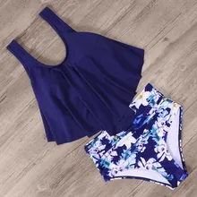 High Waist Bikini Push Up Swimwear Women Swimsuit Plus Size Bikini Set 2019 Ruffle Two Piece Halter Swim Wear Women
