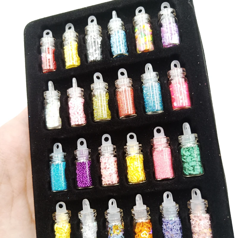 24-48Pcs/Set Sequins Glitter Slices Filler Fluffy Clear Slime Box Toys Nails Art DIY Charms Slime Supplies Kit Lizun Decora