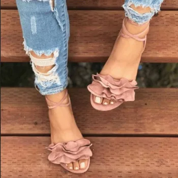 

New Women Sandals Rome Lace Up Zapatos Mujer Lady Casual Shoes Woman Flip Flop Flower Summer Chaussure Femme Women Sandals