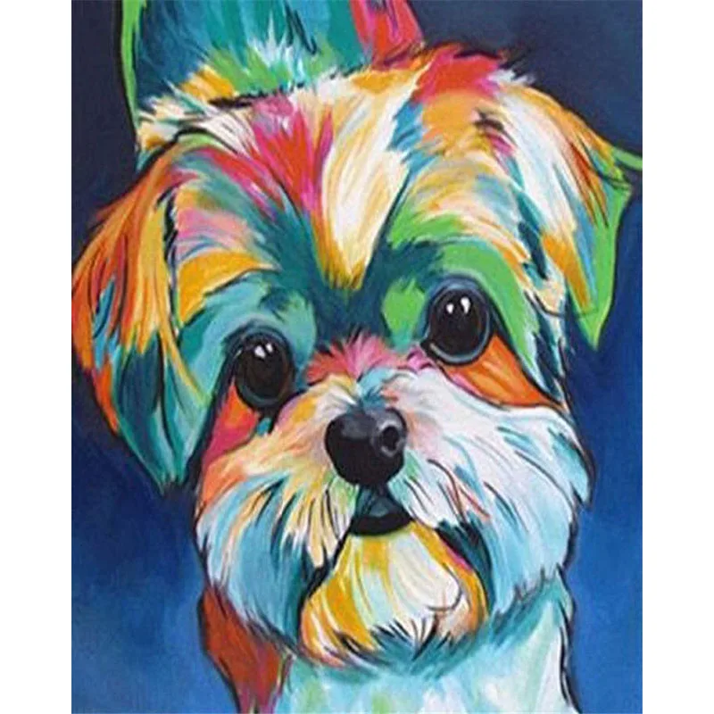 

DIY Digital Painting By Numbers Package color dog oil painting mural Kits Coloring Wall Art Picture Gift frameless