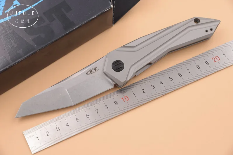 

JUFULE OEM 0055 TC4 Titanium Handle S35VN Blade Ball Bearing flipper Outdoor Camping Hunting Tool Folding dinner kitchen knife