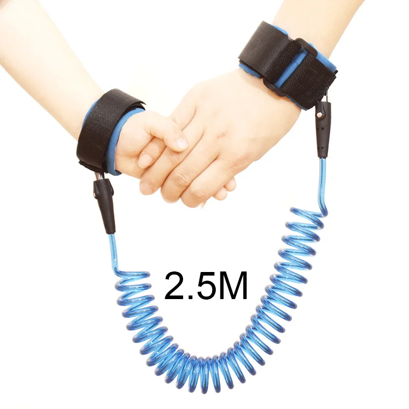 Blue 2.5M Привязь на запястье для детей преддошкольного возраста, Привязь для безопасности для детей, ремень на веревке для детей, для прогулок на открытом воздухе, наручный ремень, браслет против потери - Цвет: Blue 2.5M