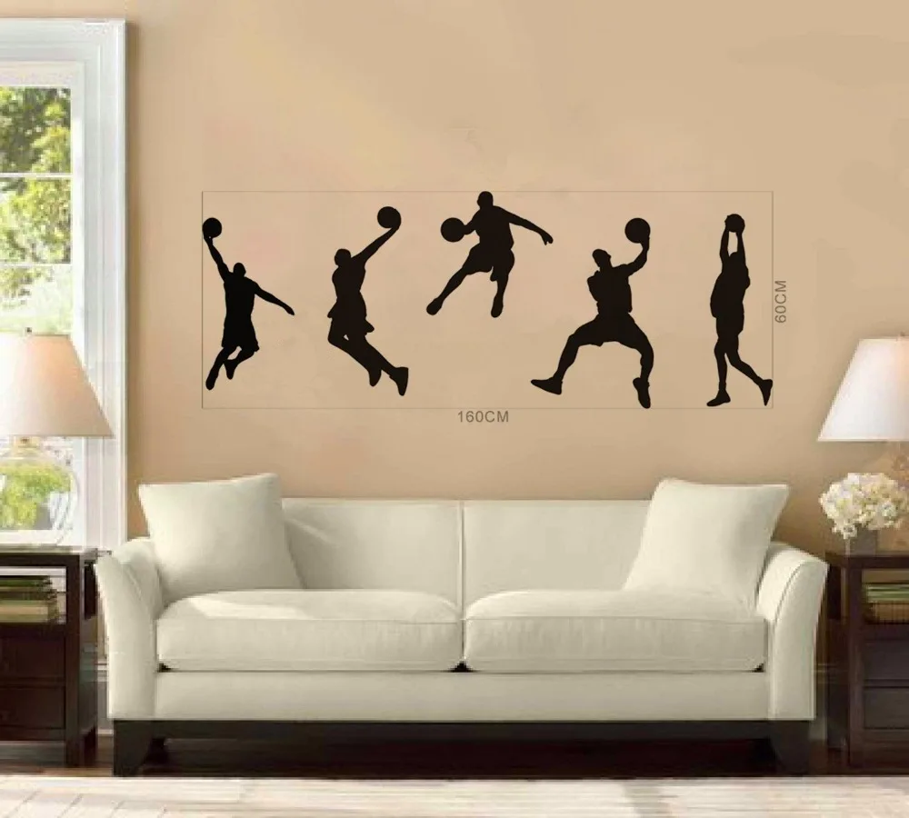 

Basketball Players NBA Games Vinyl Removable Wall Stickers Home Decals Sport Art Mural Decor Art for Teen Children Decorations