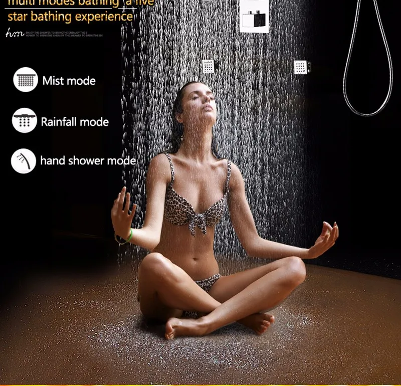 Hm 20-дюймовая душевая насадка Rain Rain Mist SPA 6 массажных струй для душа Наборы для душа